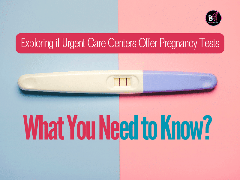 a pregnancy test on a pink and blue background